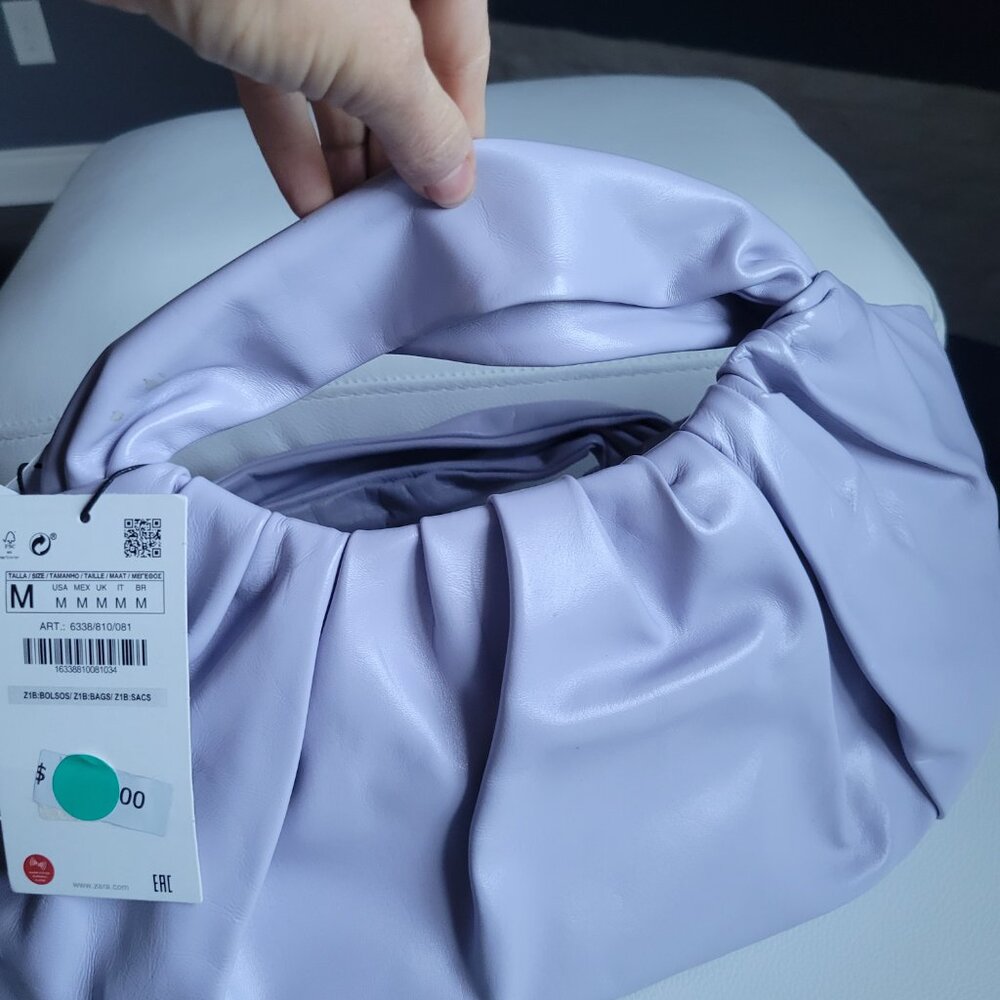 Zara Leather Lavendar Purple Handbag
